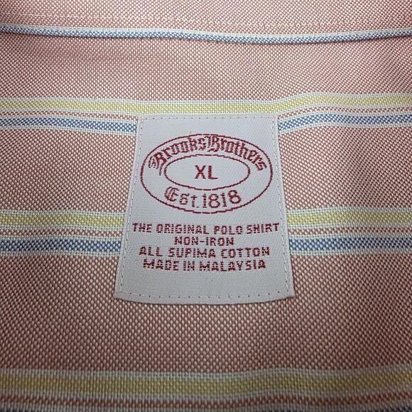 Brooks Brothers Shirt Mens XL Pink Striped Woven Oxford Cloth Supima Button Down - Picture 3 of 16